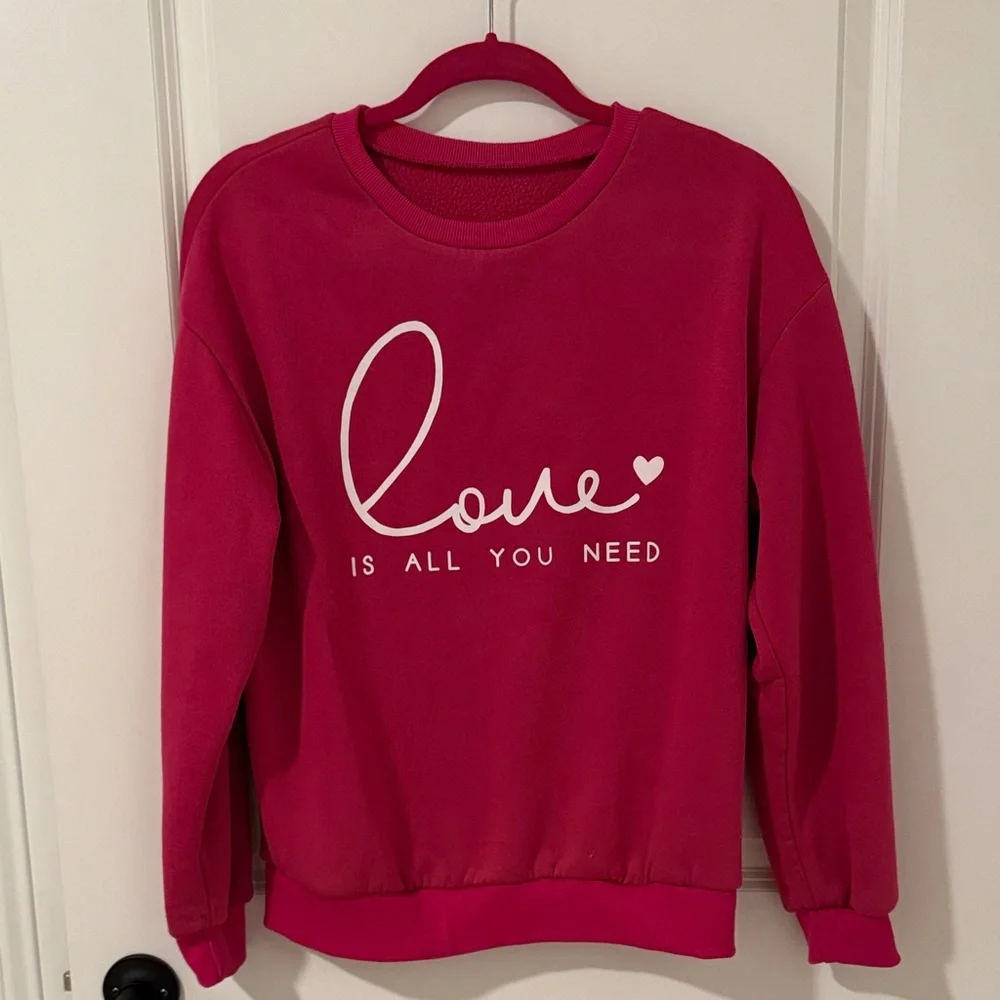 Pink Love Graphic Sweatshirt - Picture 1 of 5
